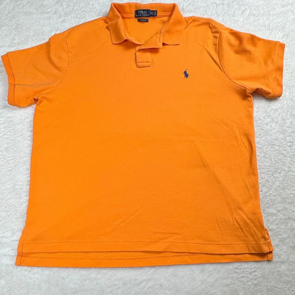Polo Ralph Lauren Mens XL Orange Short Sleeve Cotton Polo Preppy Ivy League